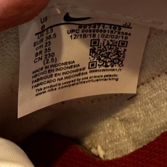 Women’s NIKE Cortez Classic leather red white & blue sneakers- Size 6 - Picture 6 of 11